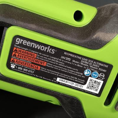 LOT 413: Greenworks 24V Reciprocating Saw with Battery and Charger