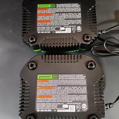 LOT 414: Greenworks 80V Axial Blower w/ Set of (2) Batteries and Chargers