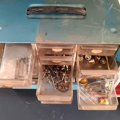 LOT 415: Large Collection of Clock Parts - Weights, Springs, Pendulums, Hands & More