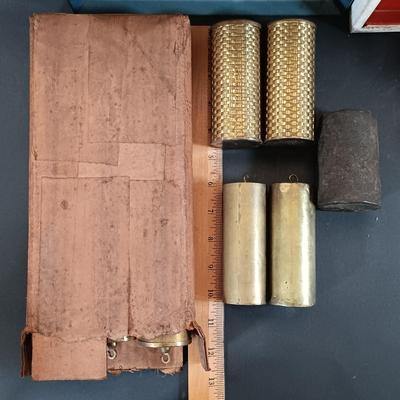 LOT 415: Large Collection of Clock Parts - Weights, Springs, Pendulums, Hands & More