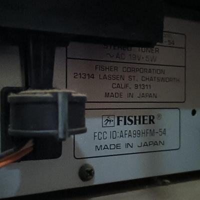 LOT 416: Fisher RA-135 Cabinet, CA-59 Stereo Amplifier, FM-54 Tuner and MT-35(C) Turntable w/ Panasonic and Fisher Speakers