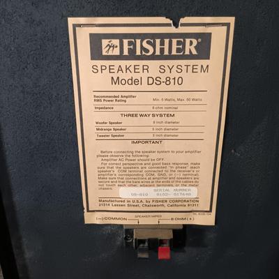 LOT 416: Fisher RA-135 Cabinet, CA-59 Stereo Amplifier, FM-54 Tuner and MT-35(C) Turntable w/ Panasonic and Fisher Speakers