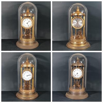 LOT 417: Set of (4) Large Vintage Anniversary Clocks - Gustav Becker, Borgfeldt & More