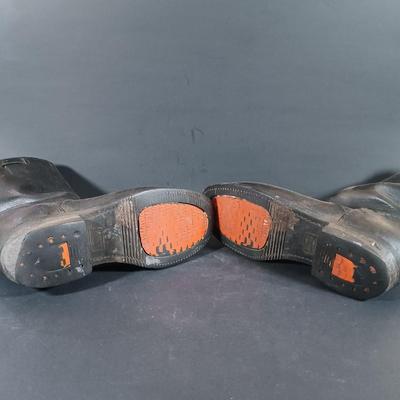 LOT 420: Vintage Harley Davidson 95354 Leather Boots, Gimbels French-Made Elastomere Leather Riding Boots & Double-H Leatger Engineer...