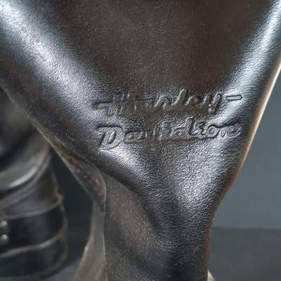 LOT 420: Vintage Harley Davidson 95354 Leather Boots, Gimbels French-Made Elastomere Leather Riding Boots & Double-H Leatger Engineer...