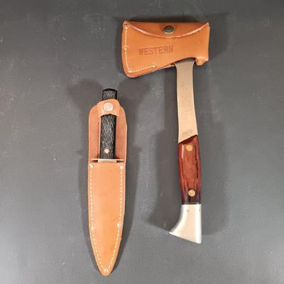 LOT 422: Western W10 Hatchet with Imperial Fixed Blade Knife