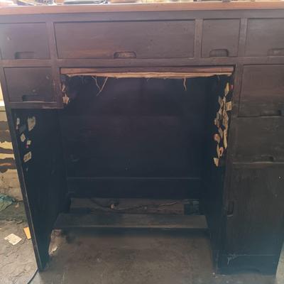LOT 423: Vintage Watchmakers Bench with A Large Collection of Watch Making Accessories & More