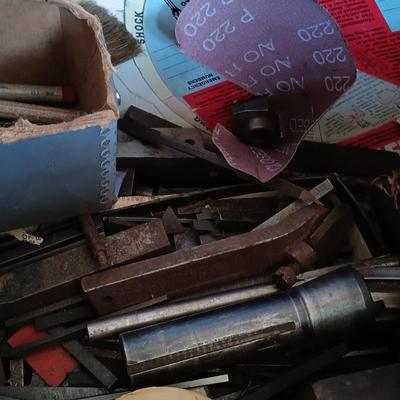 LOT 424: Basement Finds- Large Collection of Topls, Machinist Lathe Cutting Bits, Drill Bits & More