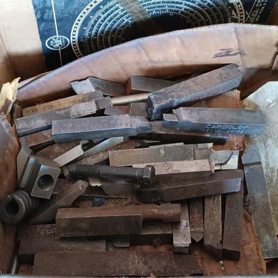 LOT 424: Basement Finds- Large Collection of Topls, Machinist Lathe Cutting Bits, Drill Bits & More