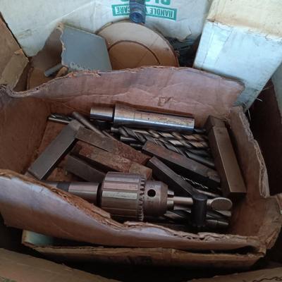 LOT 424: Basement Finds- Large Collection of Topls, Machinist Lathe Cutting Bits, Drill Bits & More