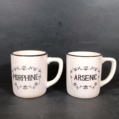 LOT 426: Vintage Japan Made Poison Mugs, Mustache Mug & Books