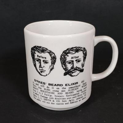 LOT 426: Vintage Japan Made Poison Mugs, Mustache Mug & Books