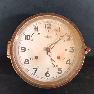 LOT 427: Salem Ship's Bell Clock and Barometer w/ Taylor Barometer & Stockburger Ship's Bell Clock