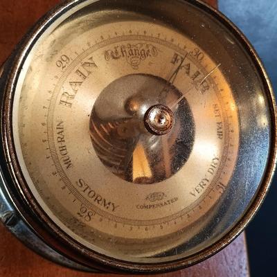 LOT 427: Salem Ship's Bell Clock and Barometer w/ Taylor Barometer & Stockburger Ship's Bell Clock