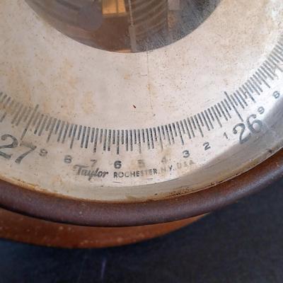 LOT 427: Salem Ship's Bell Clock and Barometer w/ Taylor Barometer & Stockburger Ship's Bell Clock
