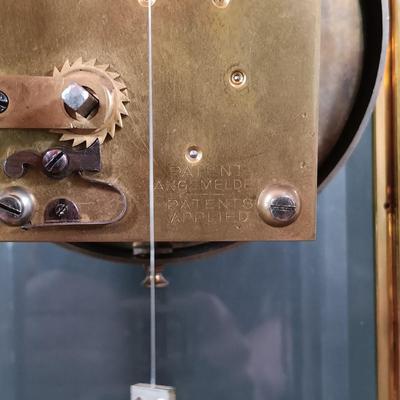 LOT 430: Adoria Wood and Glass Mantel Clock w/ 2 Metal and Glass Mantel Clocks