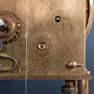 LOT 430: Adoria Wood and Glass Mantel Clock w/ 2 Metal and Glass Mantel Clocks