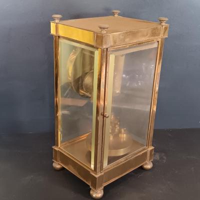 LOT 430: Adoria Wood and Glass Mantel Clock w/ 2 Metal and Glass Mantel Clocks