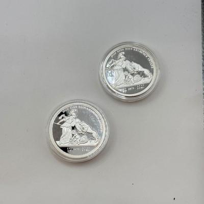 LOT 451J: USA 1776 / 1781 Libertas Americana Medals in Plastic Cases