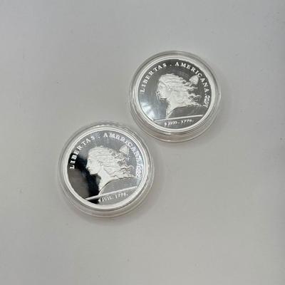 LOT 451J: USA 1776 / 1781 Libertas Americana Medals in Plastic Cases
