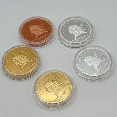 LOT 451J: USA 1776 / 1781 Libertas Americana Medals in Plastic Cases