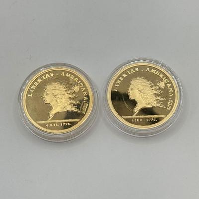 LOT 451J: USA 1776 / 1781 Libertas Americana Medals in Plastic Cases