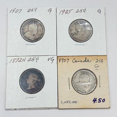 LOT 455J: 1872-1919 Antique Canadian Coins in Protective Cases