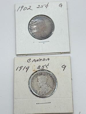 LOT 455J: 1872-1919 Antique Canadian Coins in Protective Cases
