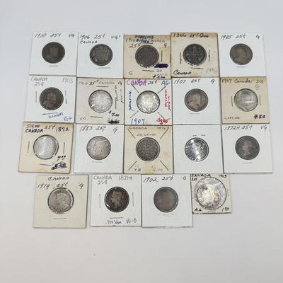 LOT 455J: 1872-1919 Antique Canadian Coins in Protective Cases