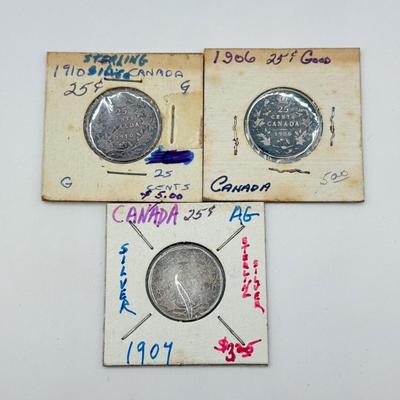 LOT 455J: 1872-1919 Antique Canadian Coins in Protective Cases