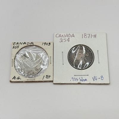LOT 455J: 1872-1919 Antique Canadian Coins in Protective Cases