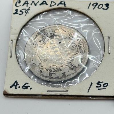 LOT 455J: 1872-1919 Antique Canadian Coins in Protective Cases