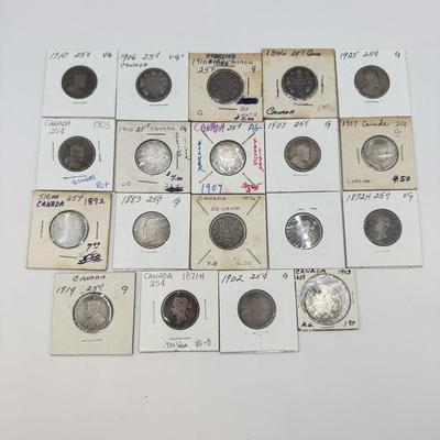 LOT 455J: 1872-1919 Antique Canadian Coins in Protective Cases