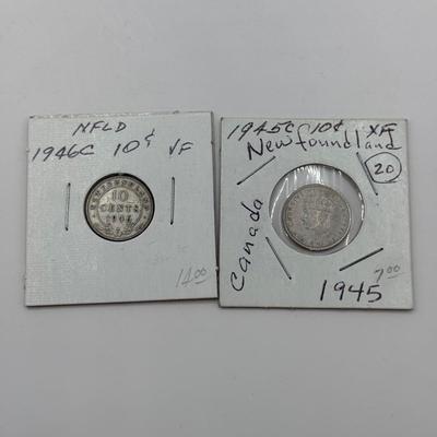 LOT 460J: 1890-1945 Newfoundland One, Five & Ten Cent Coins
