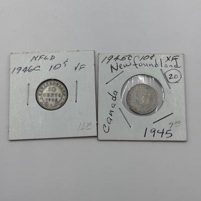 LOT 460J: 1890-1945 Newfoundland One, Five & Ten Cent Coins