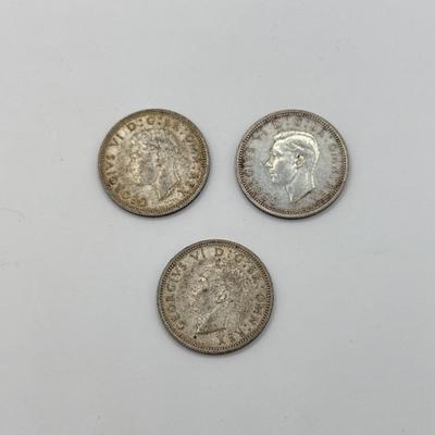 LOT 461J: 1944 British King George VI Sixpence Coins