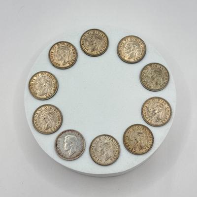 LOT 461J: 1944 British King George VI Sixpence Coins