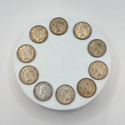 LOT 461J: 1944 British King George VI Sixpence Coins
