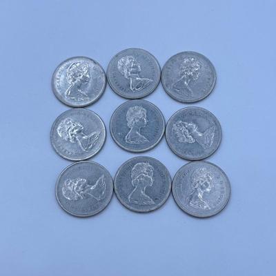 LOT 463J: 1970s Canadian Twenty-Five Cent Coins Quarters