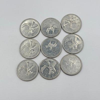 LOT 463J: 1970s Canadian Twenty-Five Cent Coins Quarters