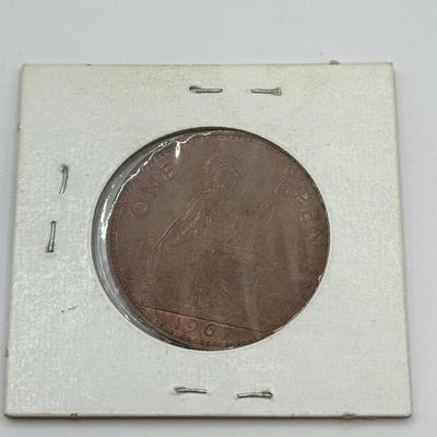 LOT 497J: 1900s Great Britain Penny One Cent Coins