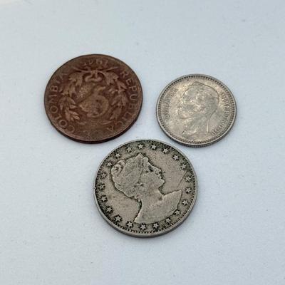 LOT 501J: Foreign Coins: Columbia, Brasil & More