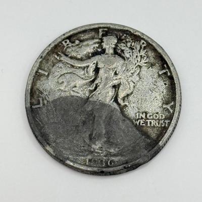 LOT 502J: US Seated Liberty Half Dollar Coins: 1936-S, 1917-D & 1875