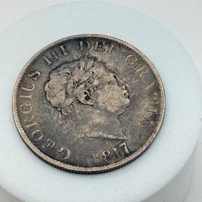 LOT 503J: 1817 George III Great Britain Half Crown 925 Sterling Silver Coin