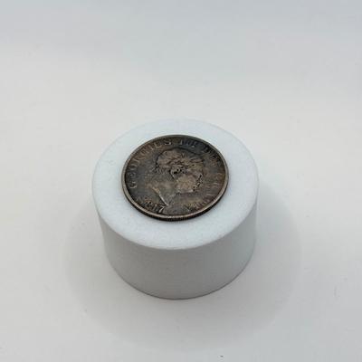 LOT 503J: 1817 George III Great Britain Half Crown 925 Sterling Silver Coin
