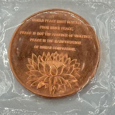 LOT 505J: Commemorative US Congress 2006 4th Dalai Lama of Tibet Copper Coin/Medallion