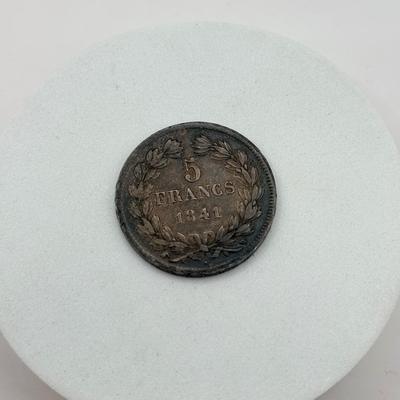 LOT 506J: 1941 French 5 Francs Louis Philippe I Coin (90% Silver)