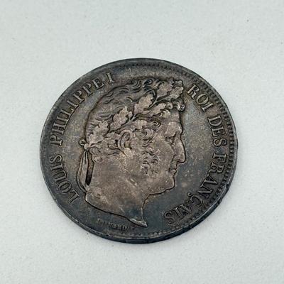 LOT 506J: 1941 French 5 Francs Louis Philippe I Coin (90% Silver)