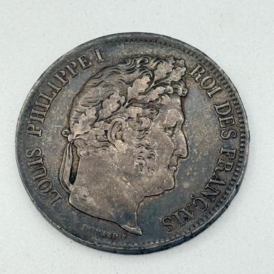 LOT 506J: 1941 French 5 Francs Louis Philippe I Coin (90% Silver)
