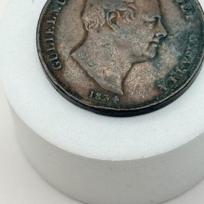 LOT 507J: 1834 King William IV Great Britain Penny Copper Coin